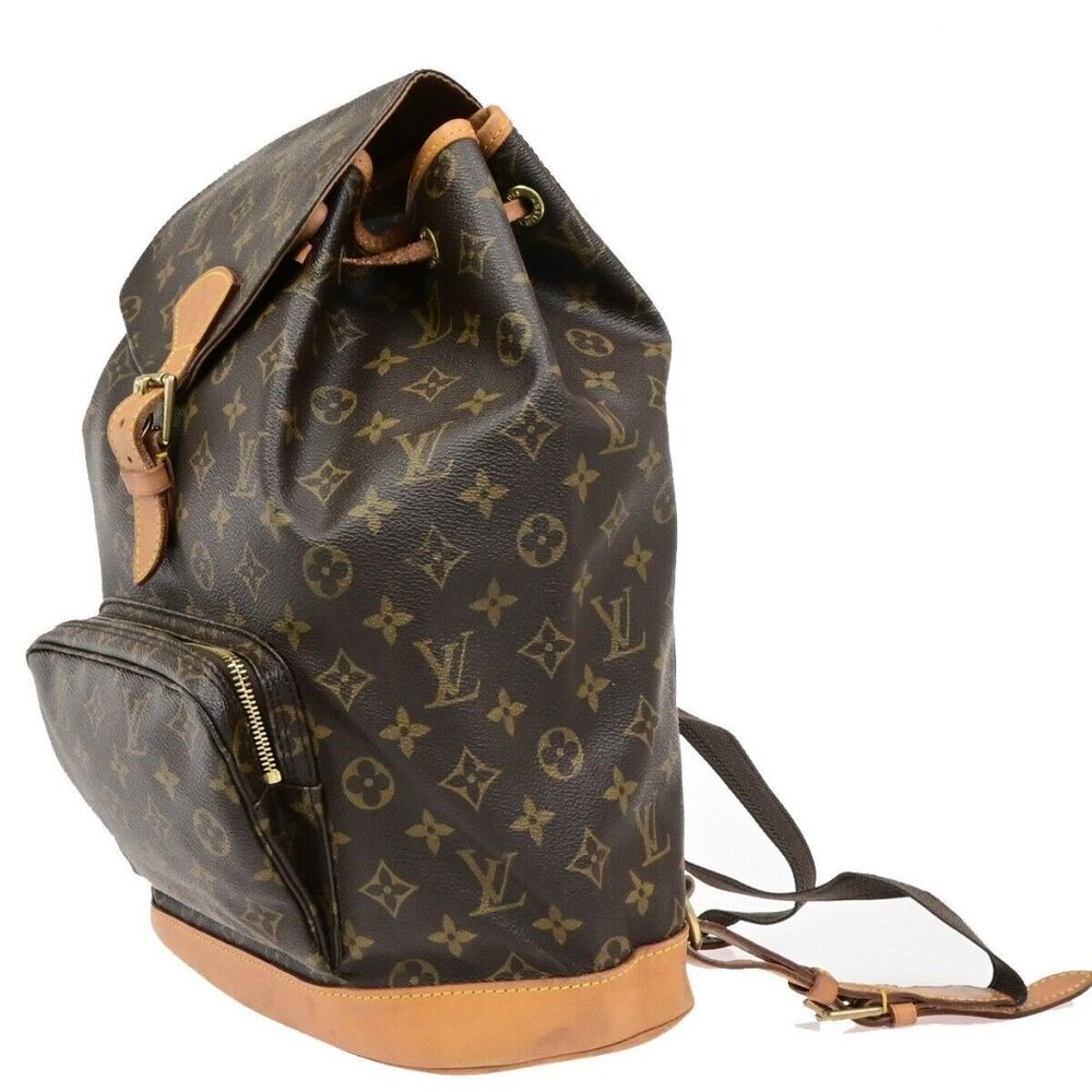 LOUIS VUITTON Montsouris GM Backpack Bag Monogram Leather Brown M51135 15ED904 - Picture 2 of 16